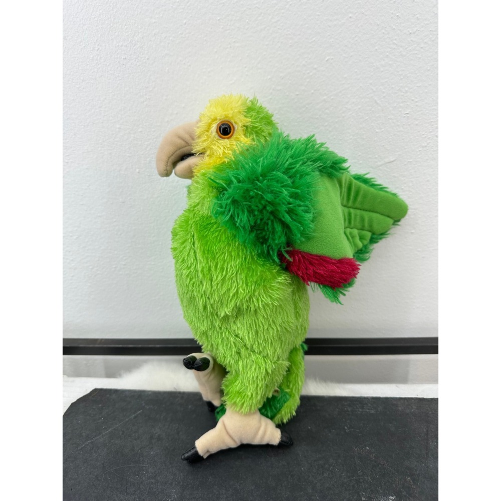 10" Folkmanis Amazon Parrot hand puppet stuffed animal #2592